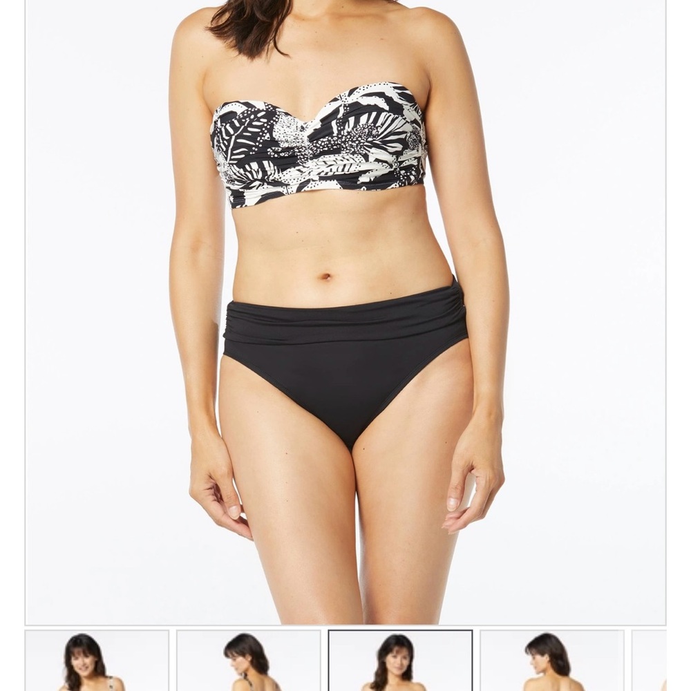 NWT Coco Reef Charisma Bra Sized Underwire Bandeau Bikini Top - Midnight Jungle - Picture 8 of 8